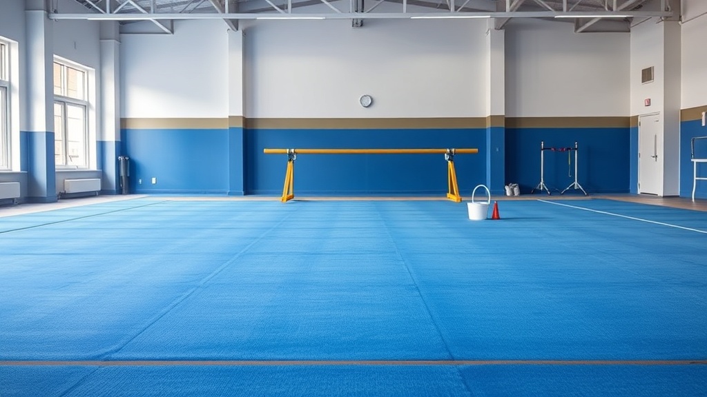 Gymnastics training floor with apparatus